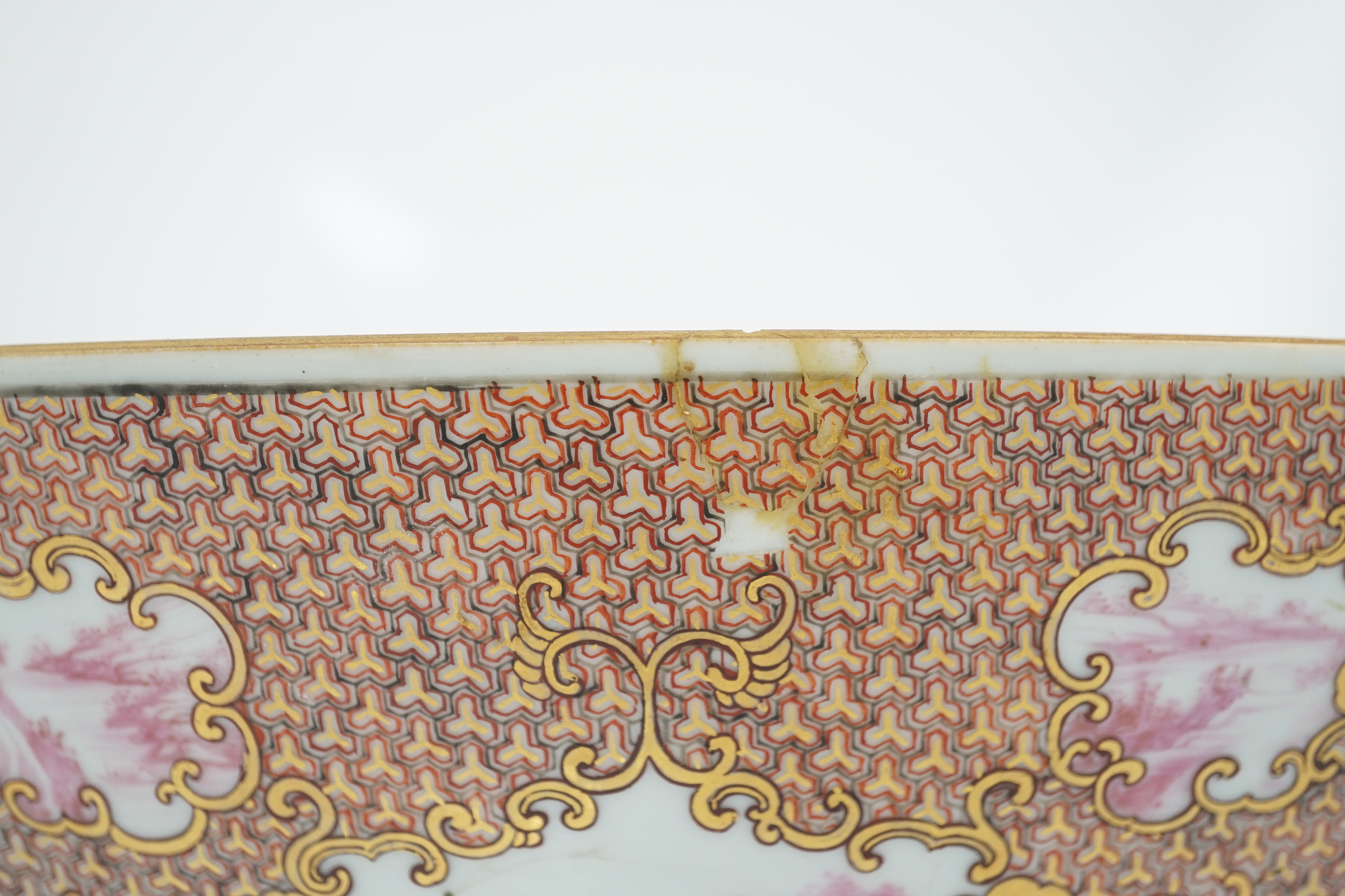 A large Chinese famille rose punch bowl, Qianlong period